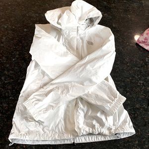 The North face rainjacket ONLY Medium has a small spot on the sleeve as Pictured